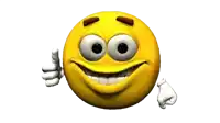 a yellow smiley face is giving a thumbs up sign