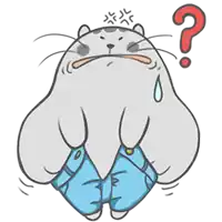 a cartoon of a cat with a question mark above it