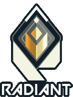 a logo for a company called radiant with a diamond in the middle