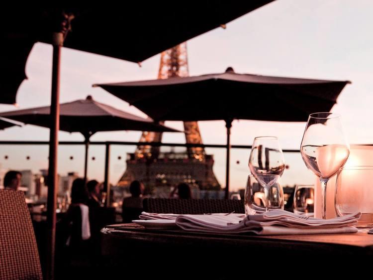 Sip cocktails with an Eiffel Tower view at Les Ombres