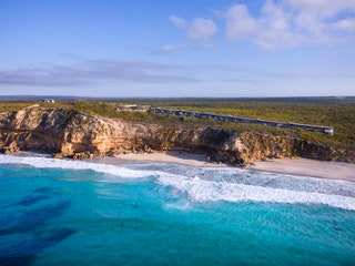 Vista area de Southern Ocean Lodge en la costa australiana