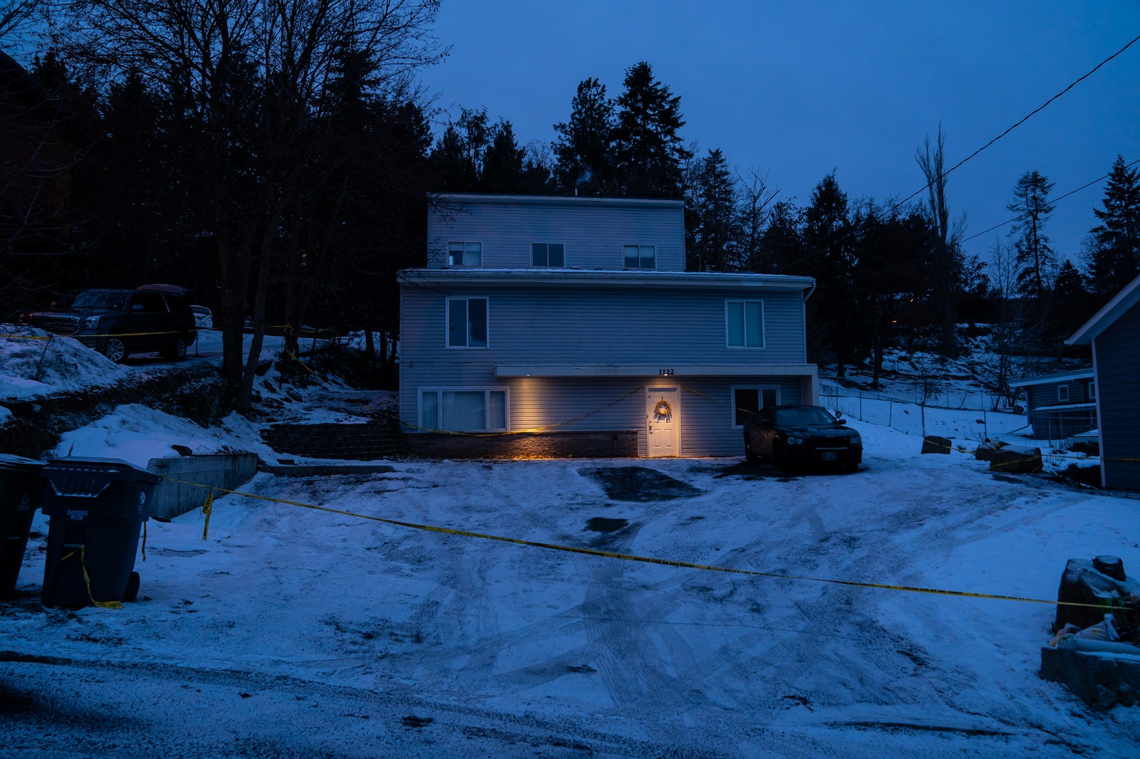 A view of the Moscow Idaho house where Ethan Chapin Xana Kernodle Kaylee Goncalves and Maddie Mogen were murdered.