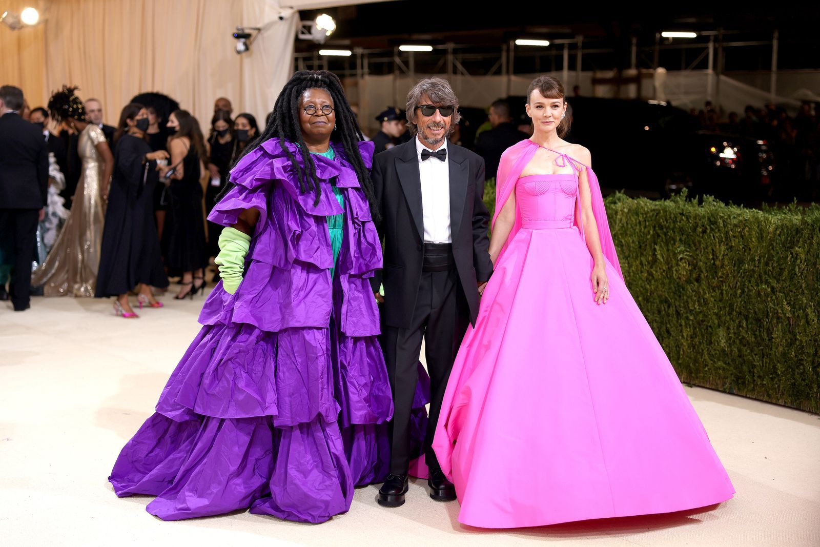 Whoopi Goldberg Pierpaolo Piccioli and Carey Mulligan at the 2021 MET Gala