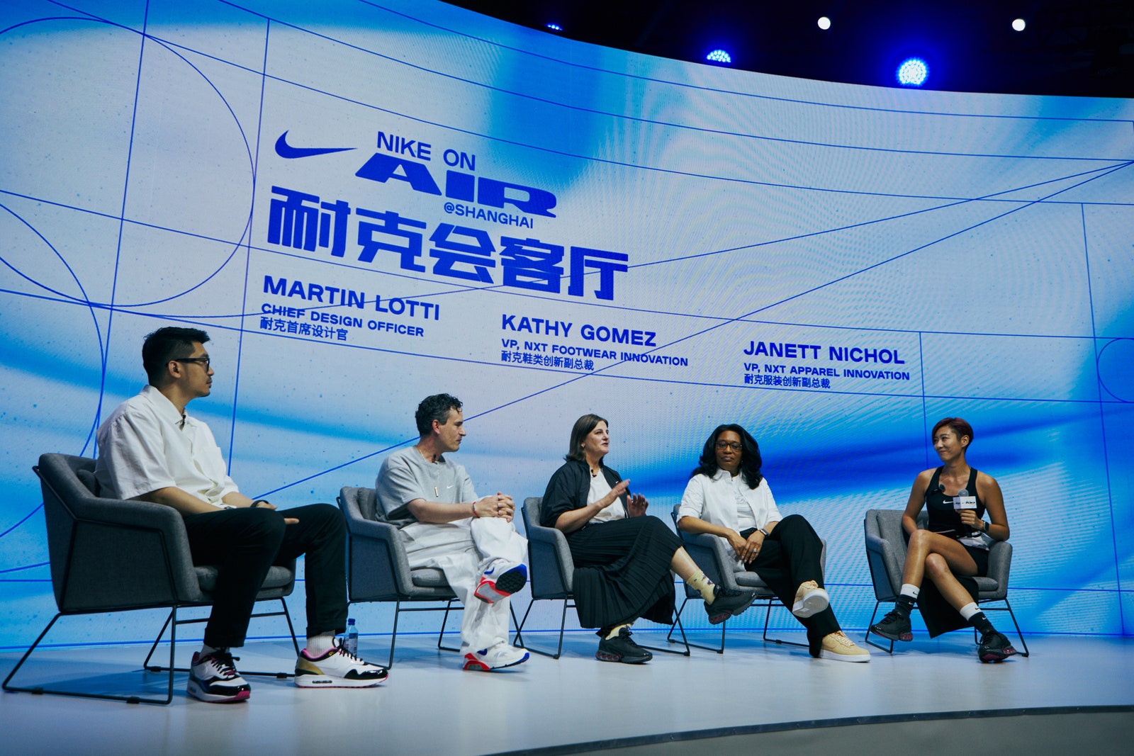 Nike首席設計師Martin Lotti、Nike 鞋類創新副總裁Kathy Gomez、Nike服飾創新副總裁Janett Nichol