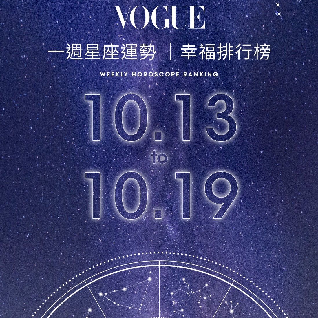 VOGUE一週星座運勢幸福排行榜〈10/13-10/19〉