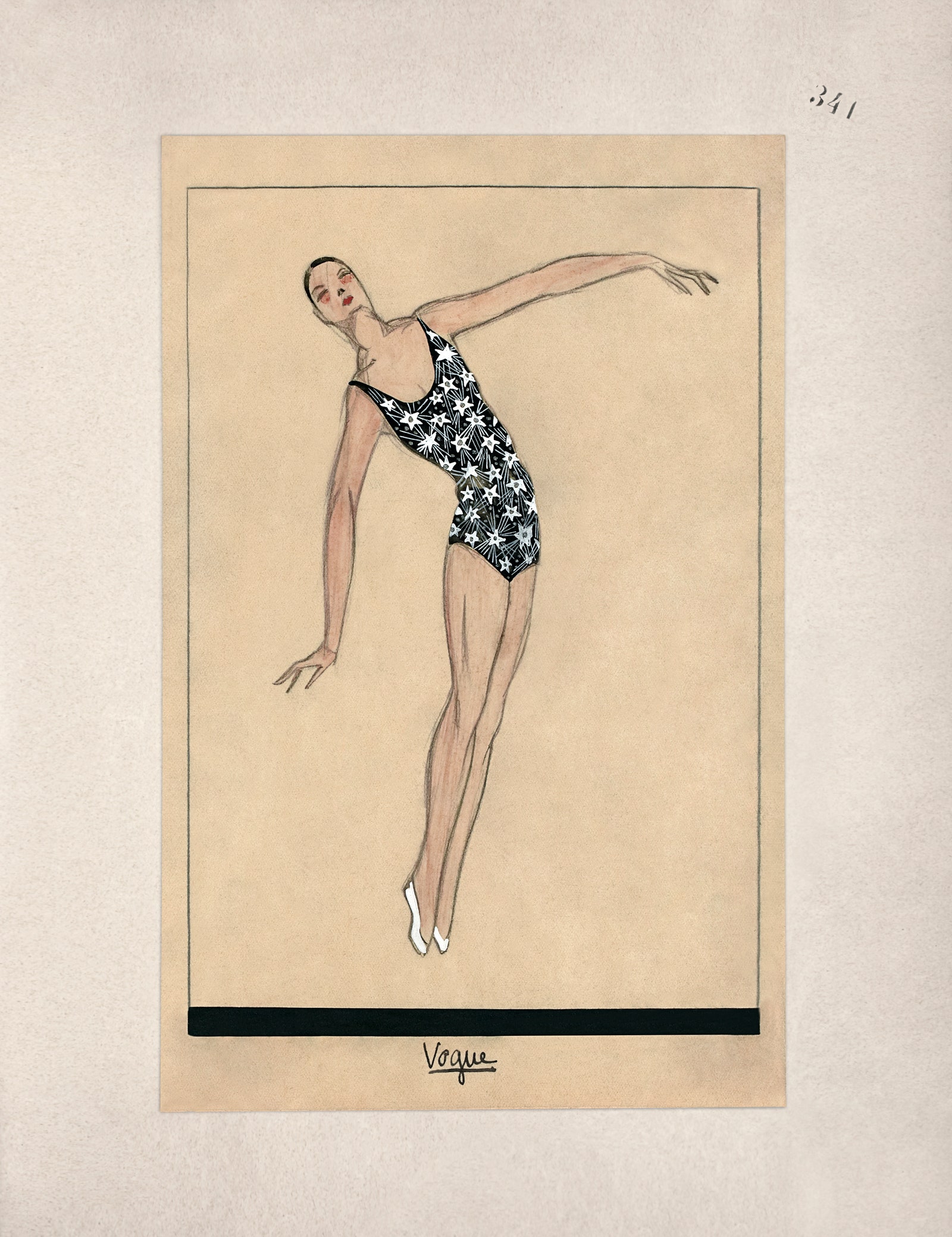 Drawing of the ‘Vogue swimsuit from 1923