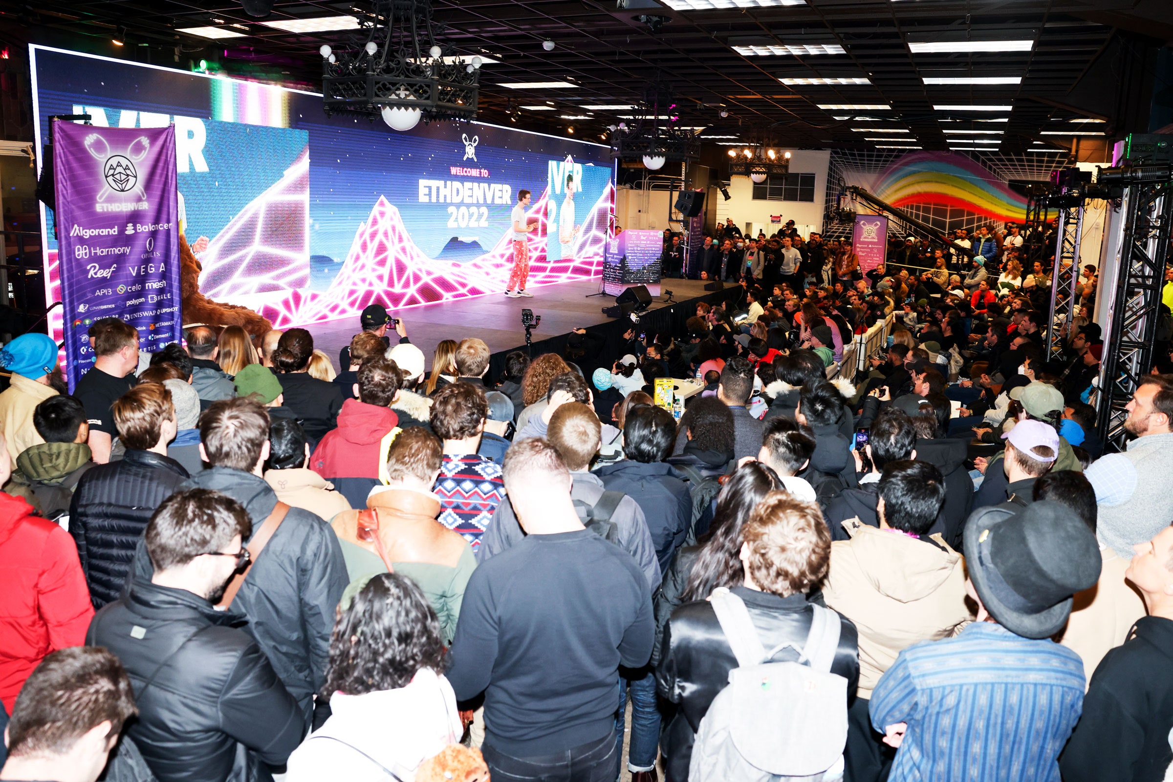 Audience in front of stage at EthDenver conference