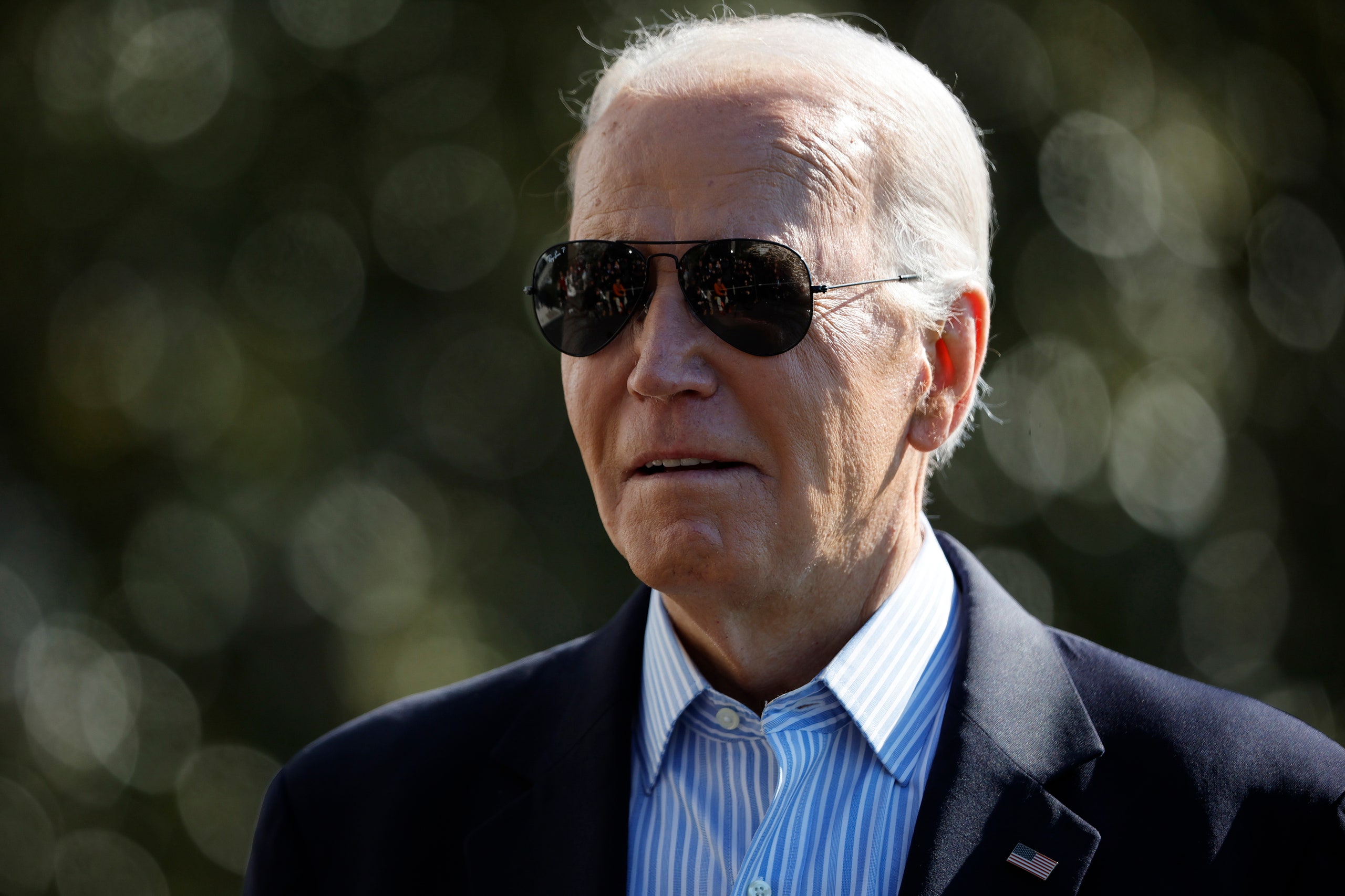 President Joe Biden wearing dark sunglasses