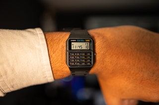 Person wearing the Casio Calculator Watch