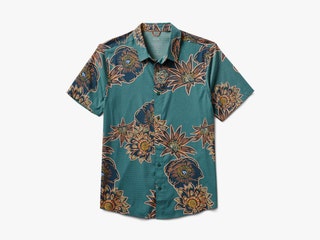 Teal tshirt with beach themed pattern