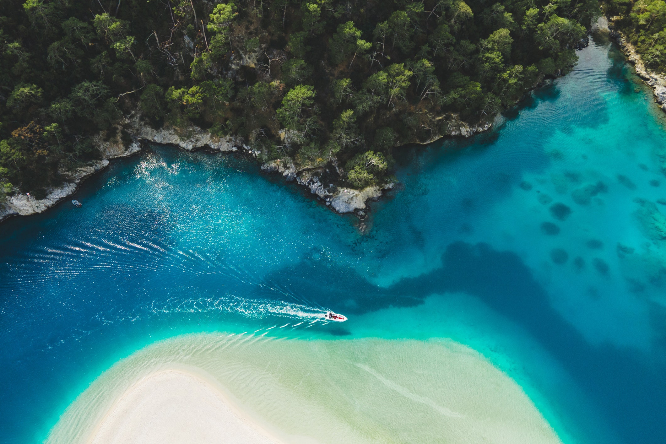 Aerial view of a coastline