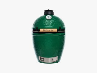 Green eggshaped grill