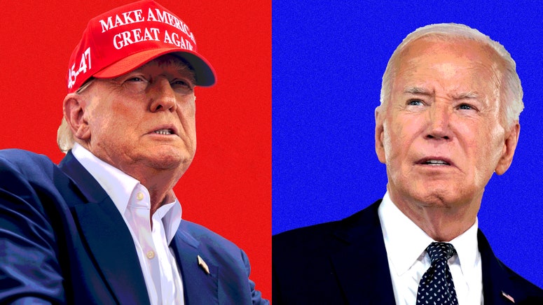 A photo illustration of Donald Trump and President Joe Biden