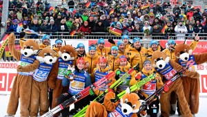 Deutsche Biathlon-Staffel schnuppert am Sieg