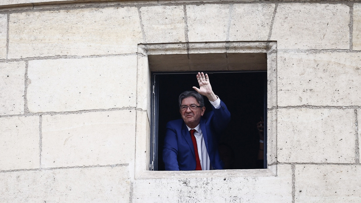 Sieger: Jean-Luc Mélenchon von der Partei Unbeugsames Frankreich am Sonntag in Paris