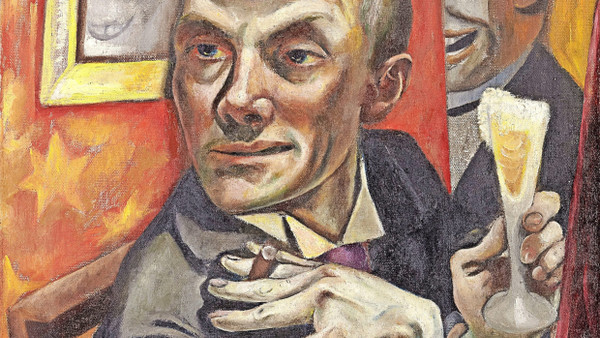 Selbstbildnis mit Sektglas: Mit Max Beckmanns Werk von 1919, das der Städelverein, die Ernst von Siemens Kunststiftung und die Bundesrepublik Deutschland nun gemeinsam besitzen, hat das Städel 2020 – nach fast zehn Jahren der Leihgabe – ein Schlüsselwerk  bekommen. Damit ist auch eine historische Lücke geschlossen worden. Beckmanns Gemälde wurde von den Nationalsozialisten aus dem Museum entfernt.