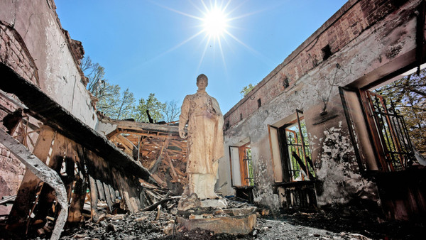 Nach russischem Beschuss: Das Museum des ukrainischen Philosophen Hryhorij Skovoroda in der Nähe von Charkiw.