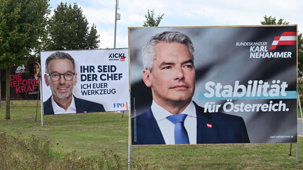 Wahlkampfplakate in St. Pölten am 10. September 2024