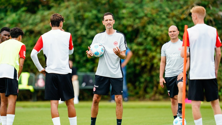 Im Mittefpunkt: Trainer Dino Toppmöller braucht die Unterstützung der Spieler.