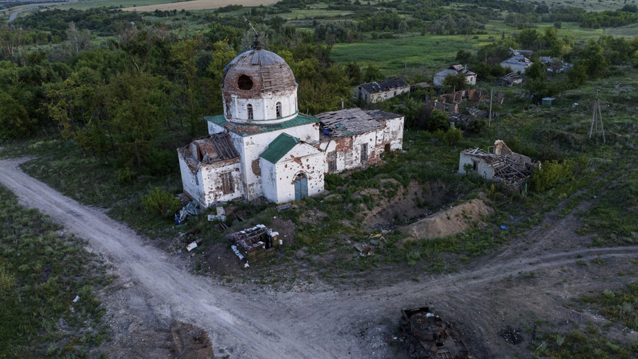 Zerstörte Kirche im Charkiwer Gebiet