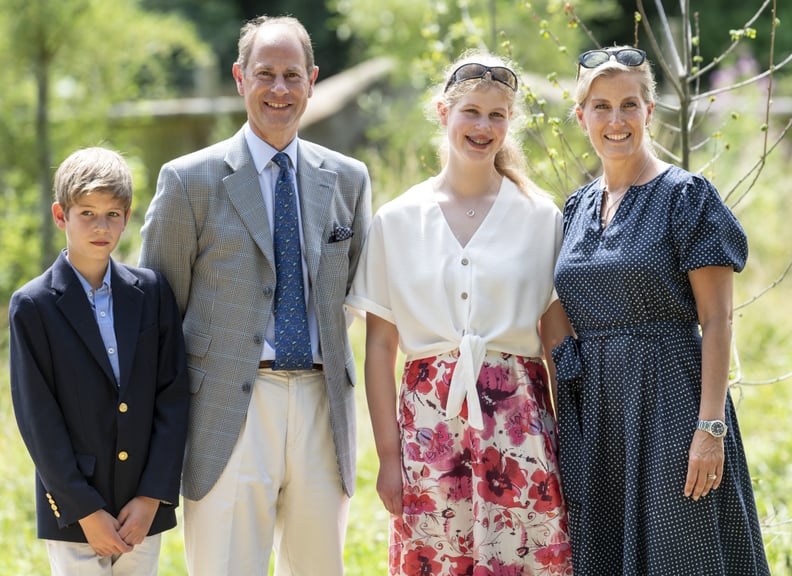 BRISTOL, ENGLAND - JULY 23: Prince Edward, Earl of Wessex and Sophie, Countess of Wessex with James Viscount Severn and Lady Louise Windsor during a visit to The Wild Place Project at Bristol Zoo on July 23, 2019 in Bristol, England. (Photo by Mark Cuthbe