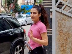 Fatima Sana Shaikh poses for a selfie with a fan as she gets clicked