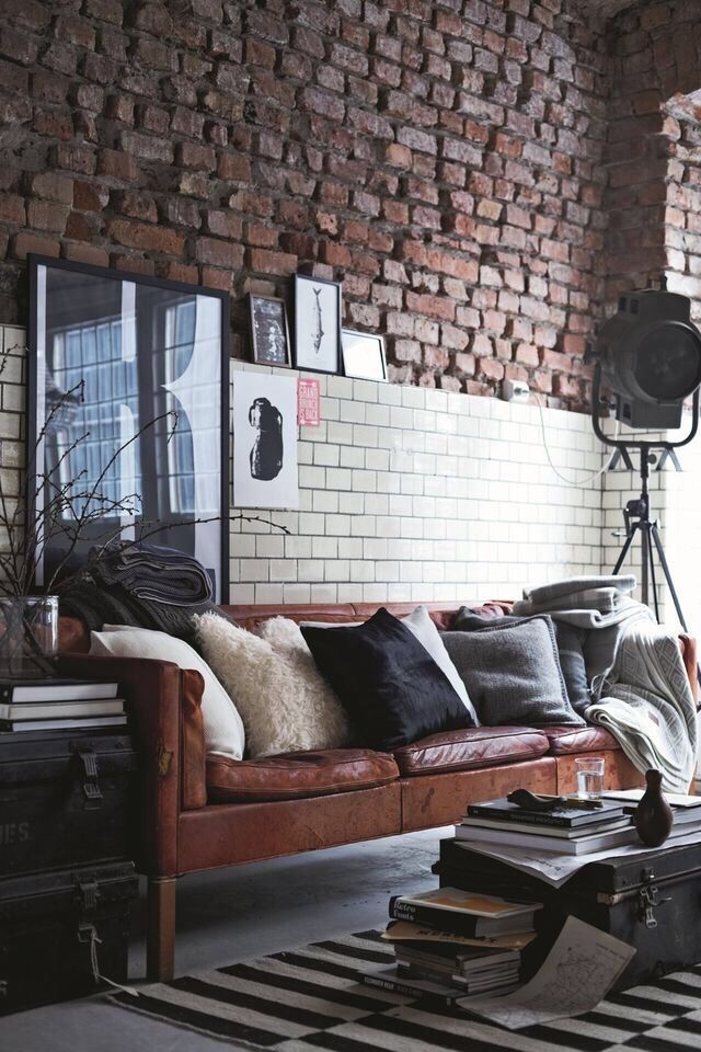 Best 25 Distressed Leather Sofa Ideas On Pinterest Distressed Most Certainly Within Brick Sofas (View 19 of 20)