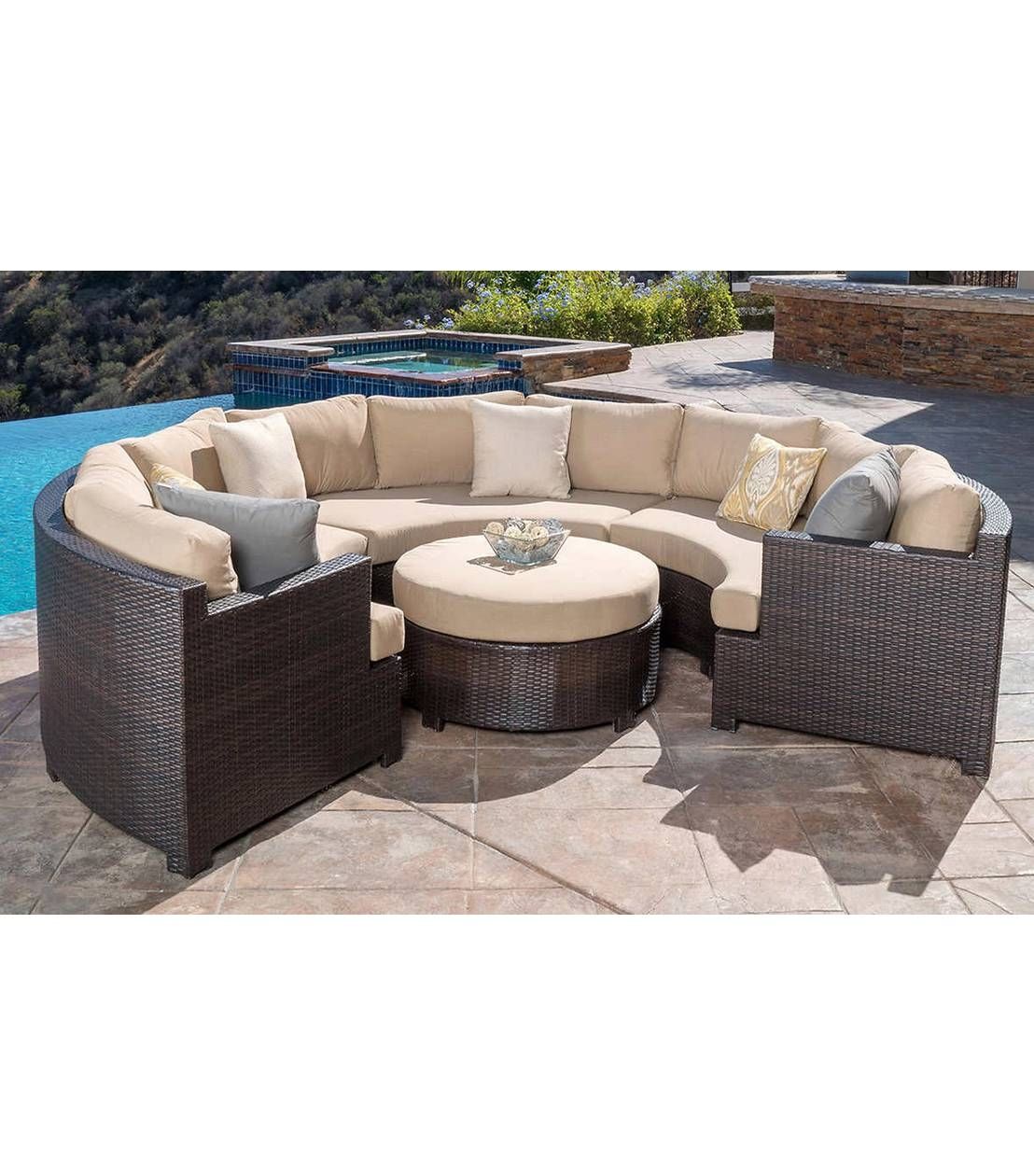 Patio Furniture : Belmont 4 Piece Curved Sectional Set For 6 Piece Modular Sectional Sofa (View 18 of 30)