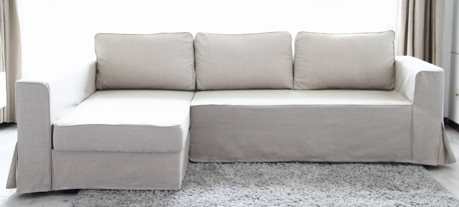 Beautify Your Ikea Sofa With Custom Long Skirt Slipcovers With Regard To Sleeper Sofa Slipcovers (View 9 of 15)