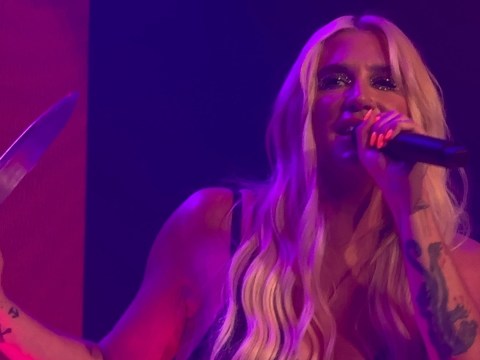 Kesha sparks concern as she wields knife on stage to celebrate new song Joyride