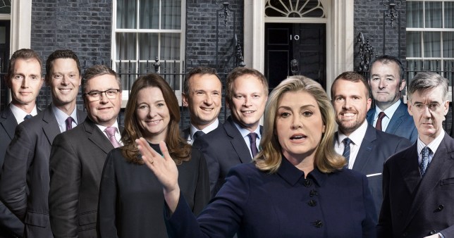 Tory MPs outside of Number 10 Downing Street