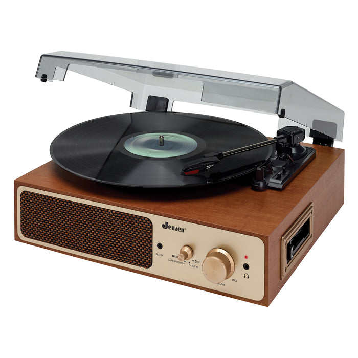 Jensen 3-Speed Stereo Turntable with Stereo Speakers and Dual Bluetooth Transmit/Receive