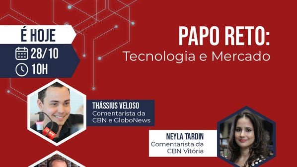 Thássius Veloso, comentarista de Tecnologia da CBN e Globonews, recebe como convidados especiais os comentaristas da CBN Vitória Neyla Tardin, Luiz Claudio Allemand e Gilberto Sudré