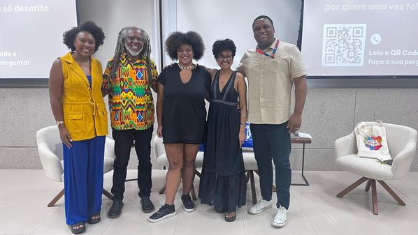 Gustavo Forde, Luiza Vitório e Rissiani Queiroz participaram de roda de conversa sobre literatura e arte produzida por negros no Espírito Santo. Evento foi produzido pela Rede Gazeta