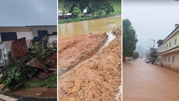 Um canal de escoamento precisou ser construído em uma represa para impedir o rompimento, na tarde de terça-feira (24)