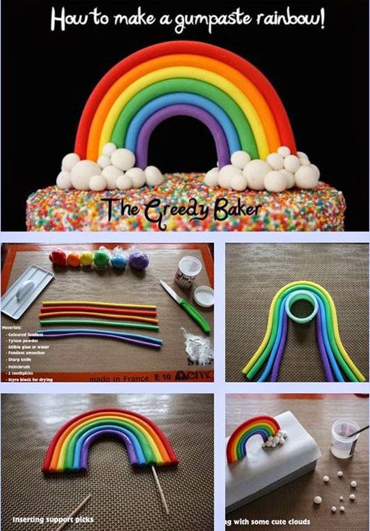 festa arco iris diy bolo