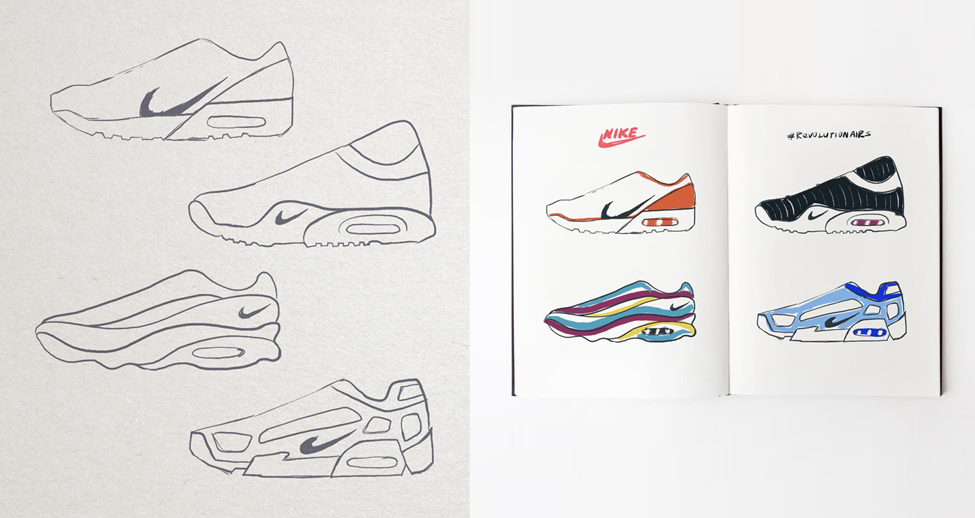 Nike air max shoes concept design Dynamic colorful just do it