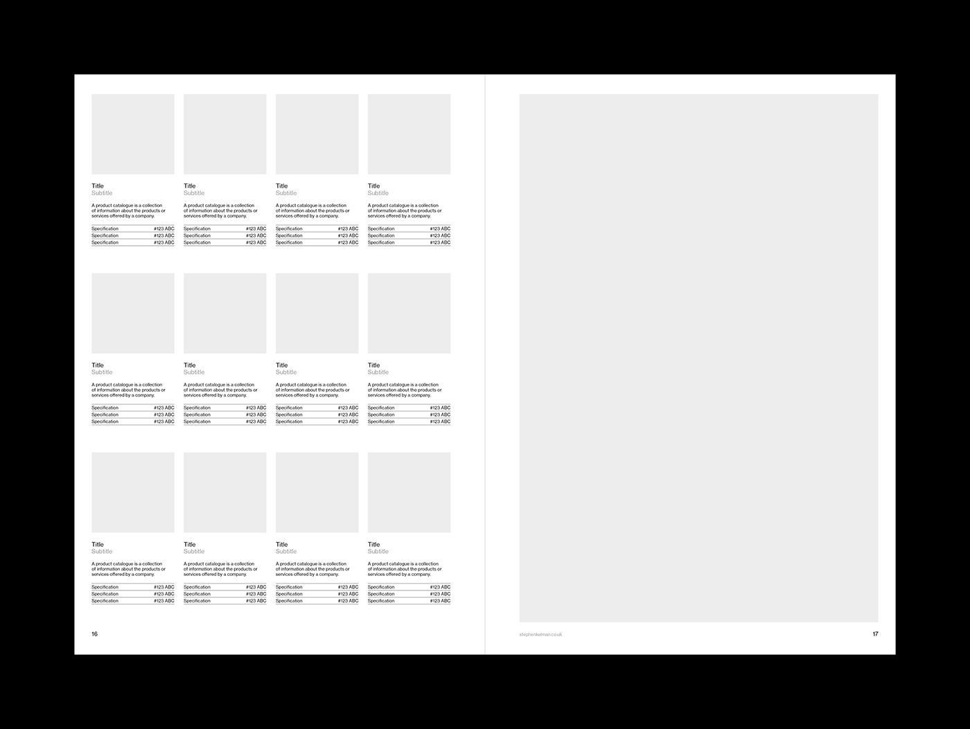 Product Catalogue Brochure A4 Grid System for InDesign | Page for 12 Products