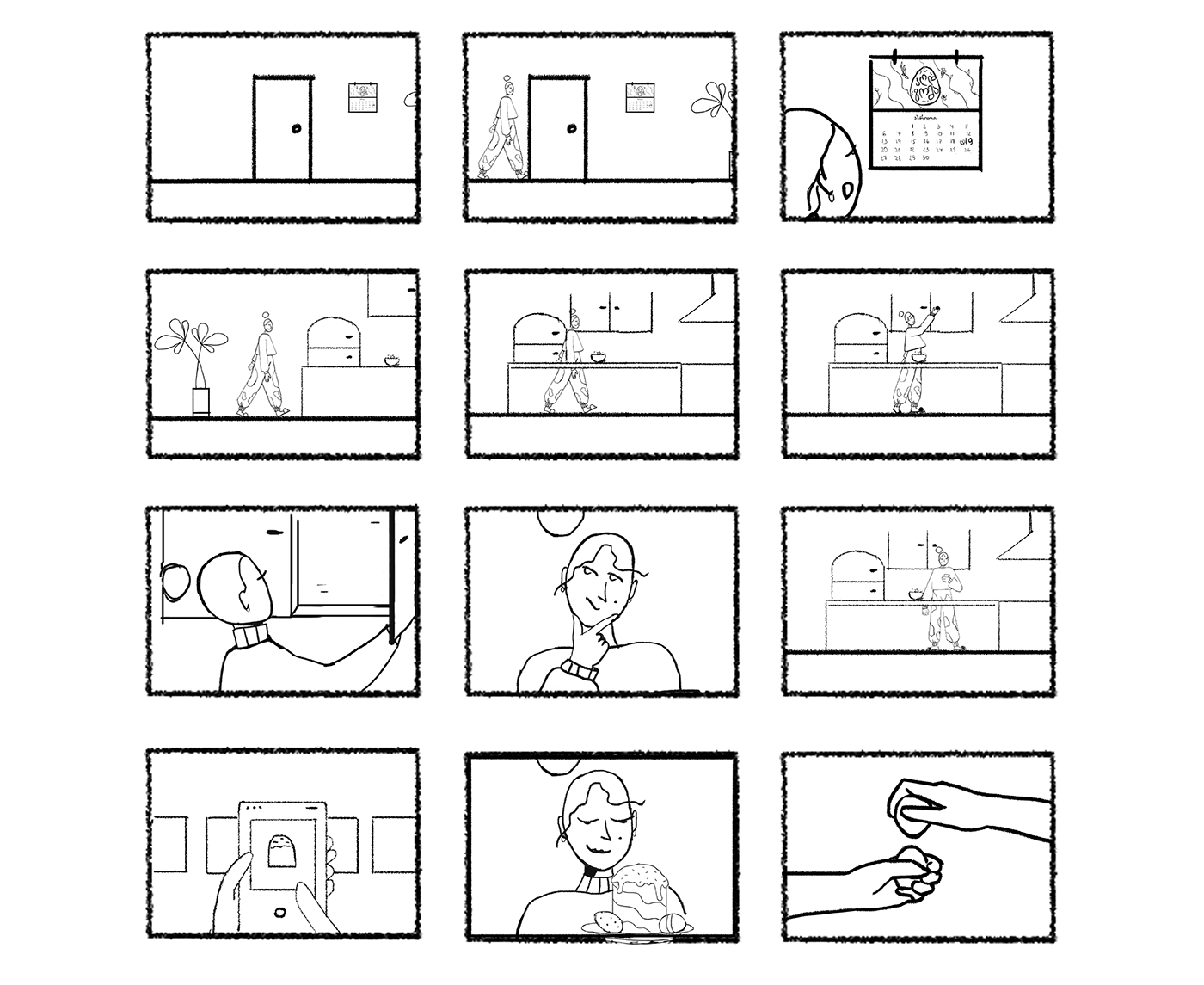 animation  Easter easterbread eggs ILLUSTRATION  paska process storyboard