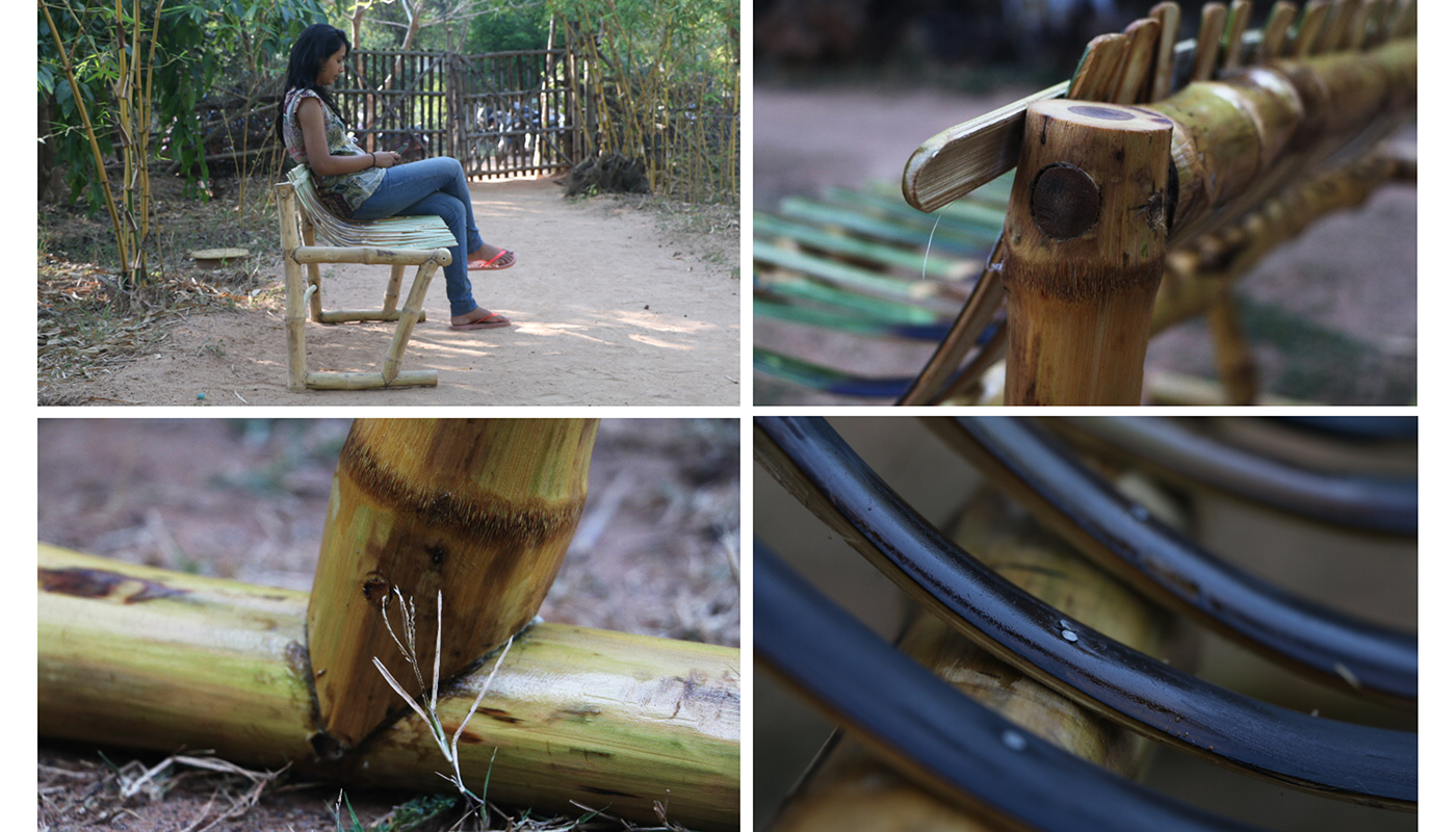 bamboo furniture Auroville Bamboo Centre bamboo furniture outdoor furniture bench Fish Mouth Bamboo Strips