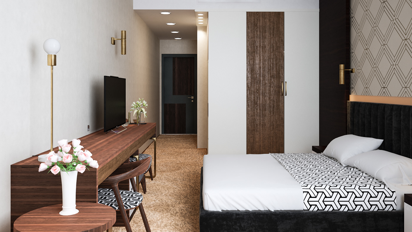 hotel 3D intrerior  design Intrerior design hotel rooms 3dmax vray