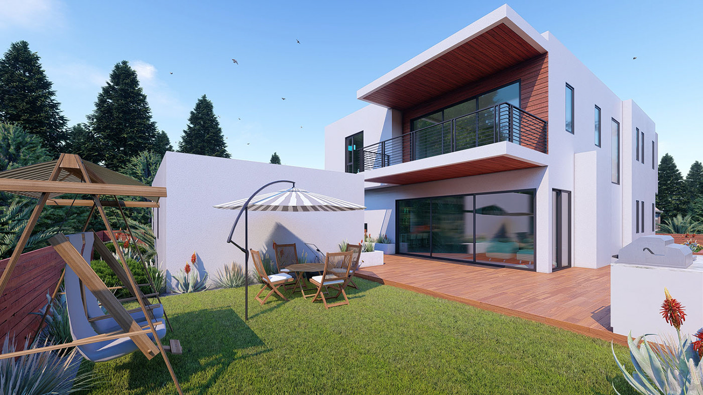 modern house exterior Render zee lumion visualization