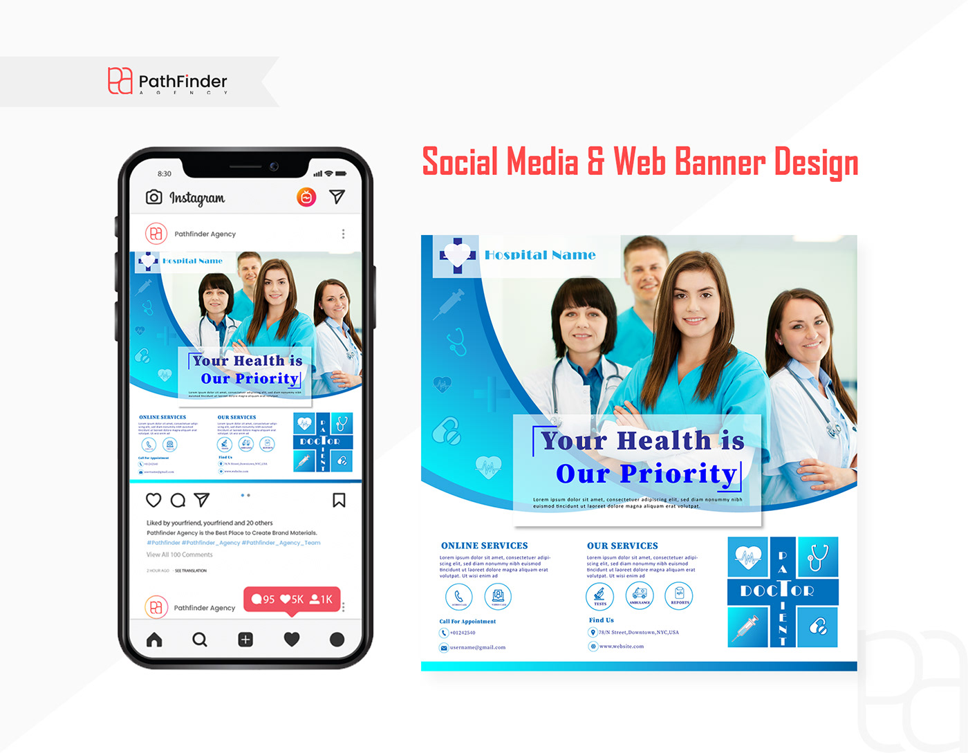 banner design Social media post banner health banner Medical  health banner poster Social Media Banner