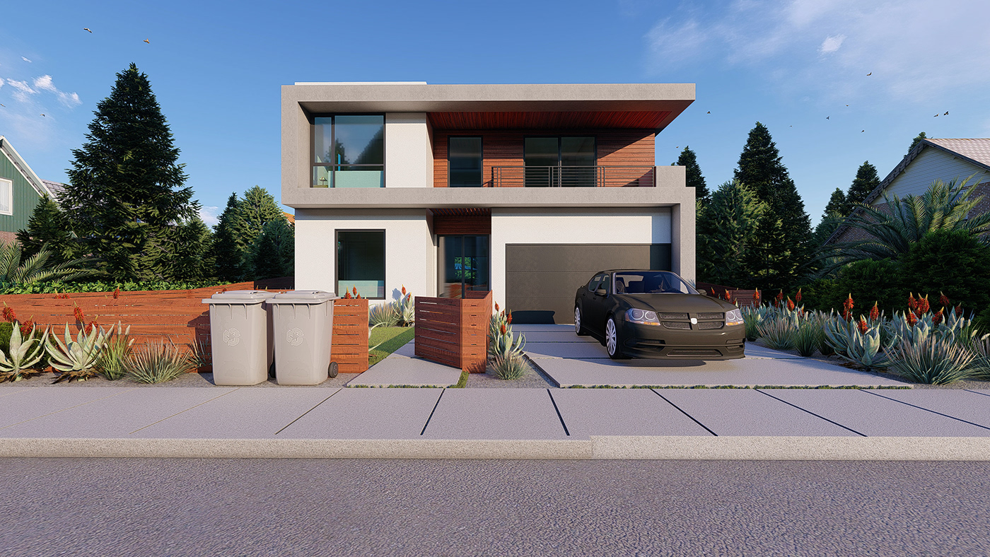 modern house exterior Render zee lumion visualization