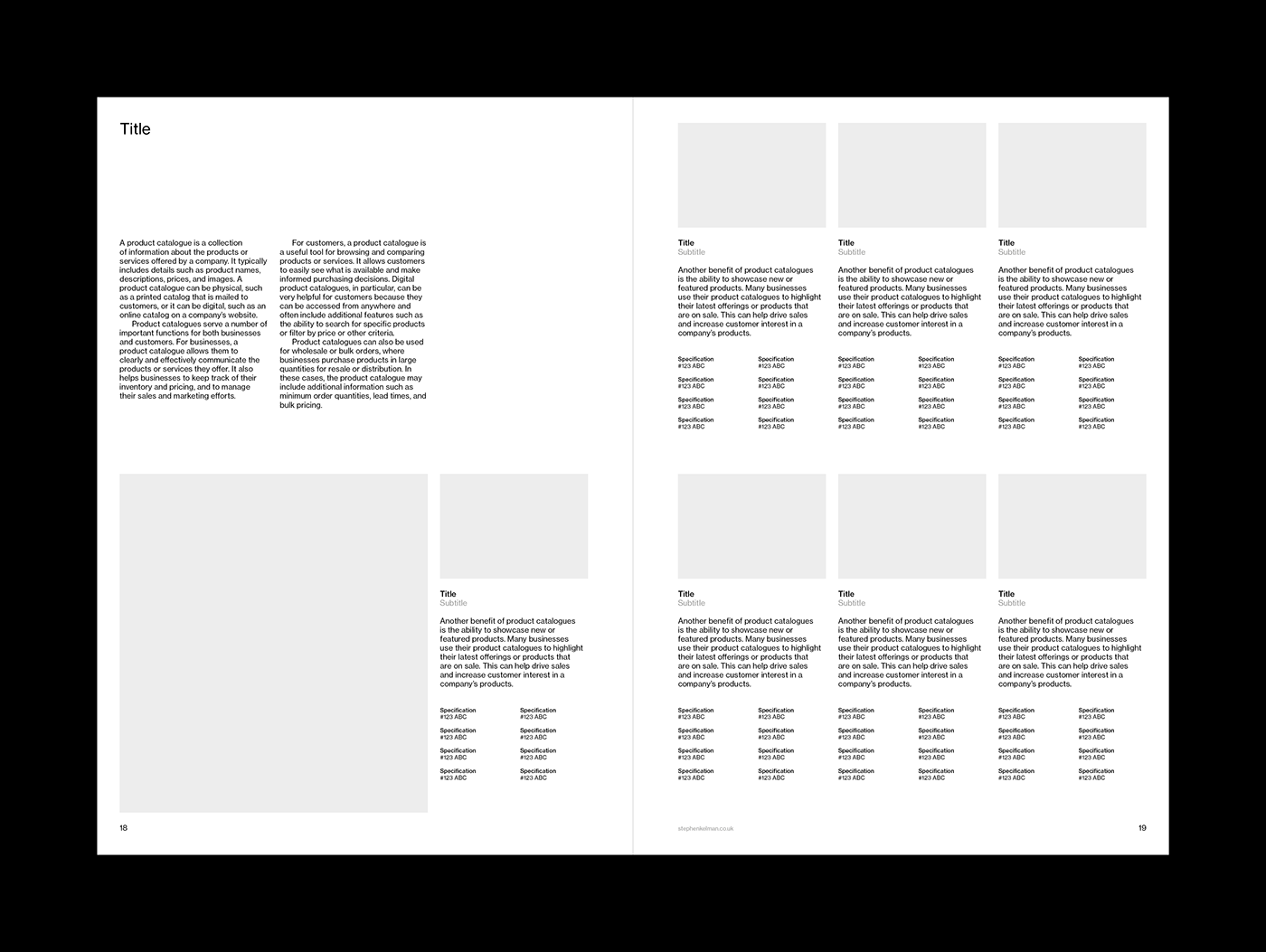 Product Catalogue Brochure A4 Grid System for InDesign | Page for Six Products