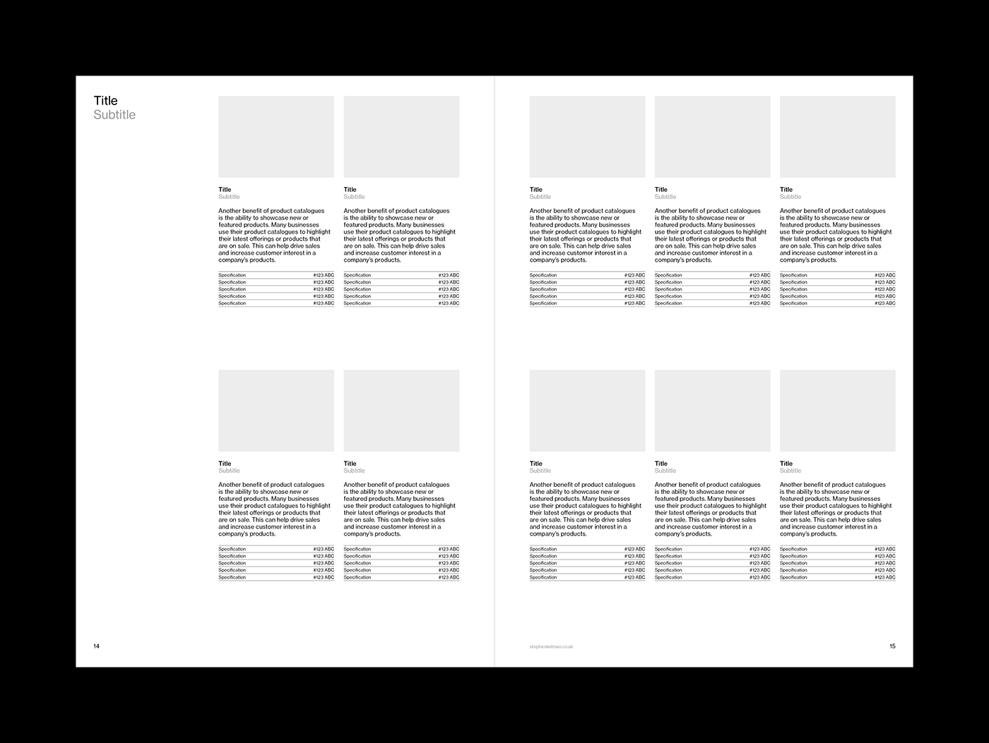 Product Catalogue Brochure A4 Grid System for InDesign | Page for Six Products