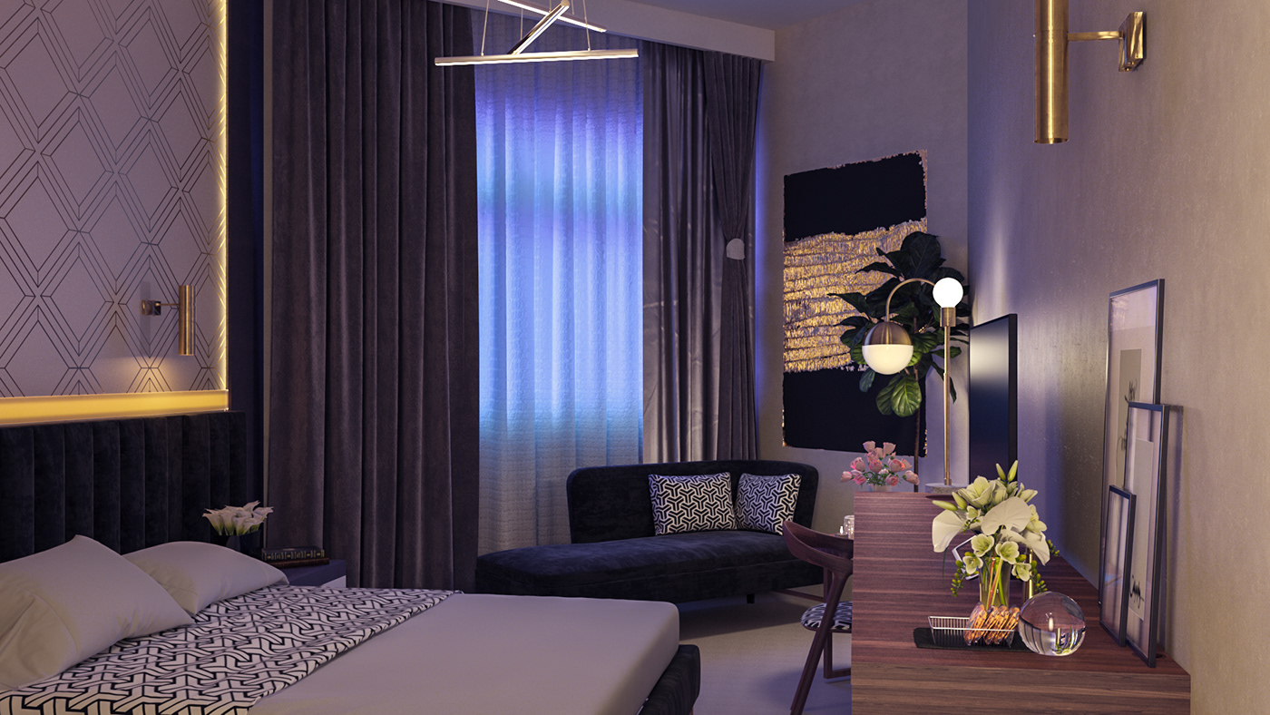 hotel 3D intrerior  design Intrerior design hotel rooms 3dmax vray