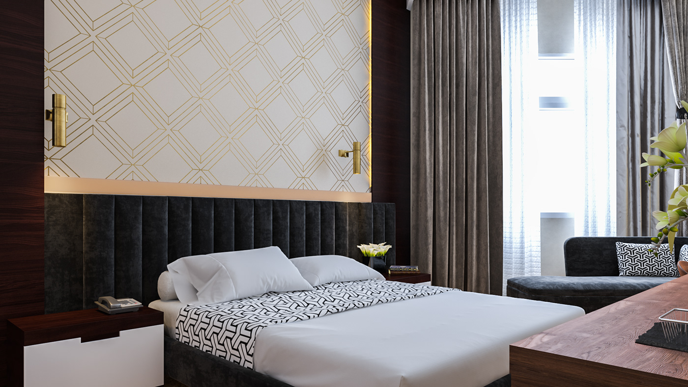 hotel 3D intrerior  design Intrerior design hotel rooms 3dmax vray