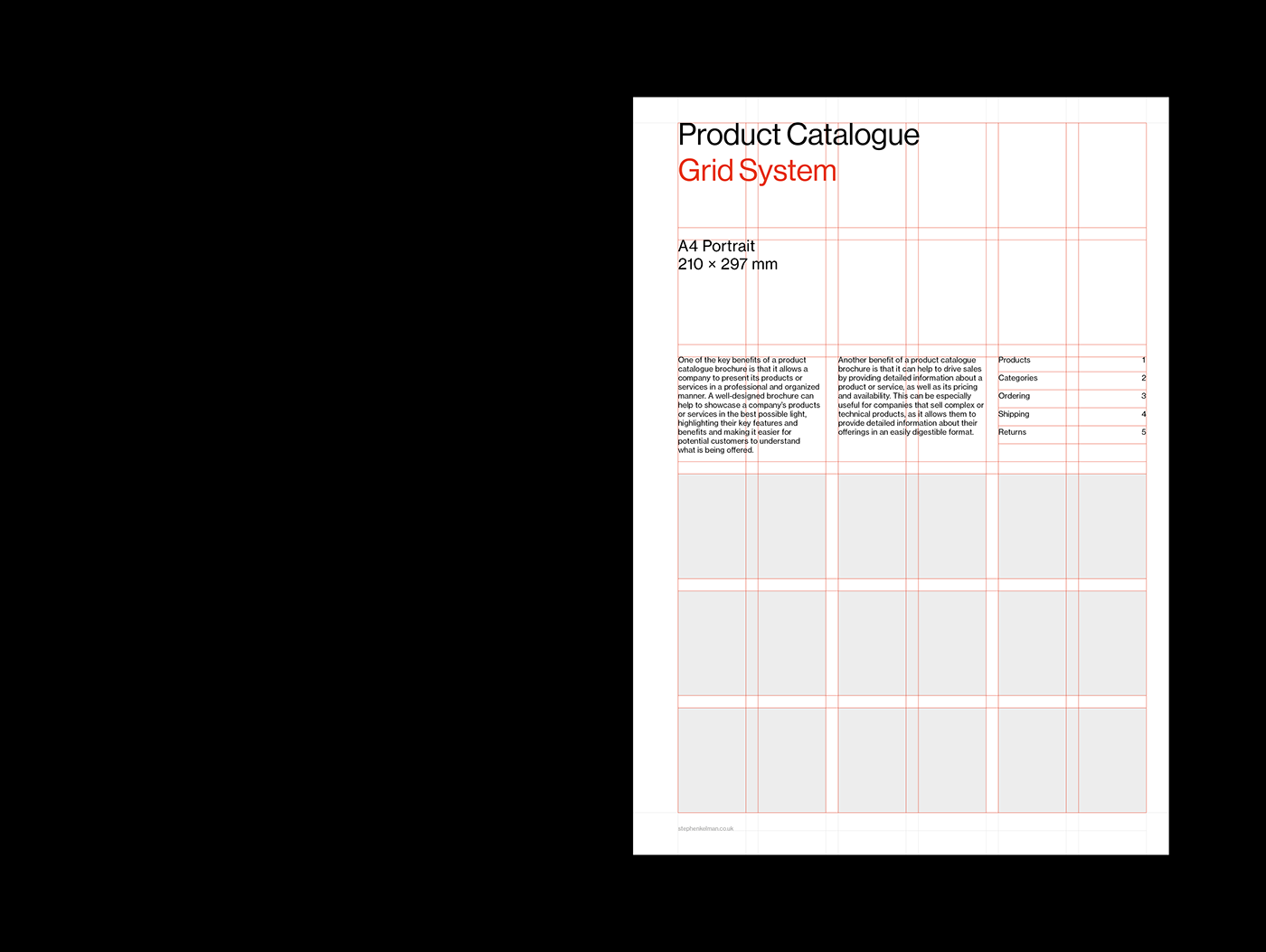 Product Catalogue Brochure A4 Grid System for InDesign | Cover