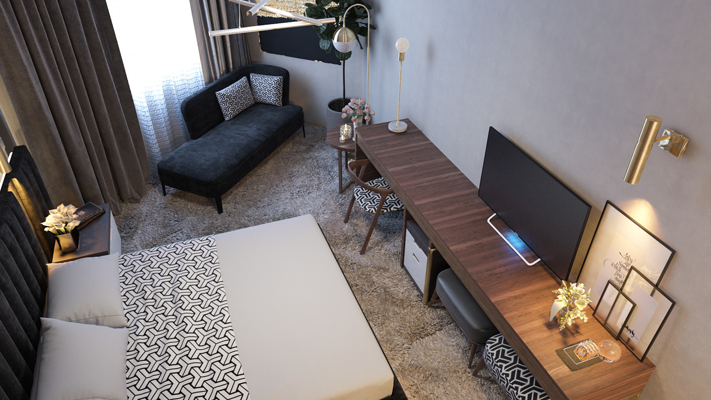 hotel 3D intrerior  design Intrerior design hotel rooms 3dmax vray